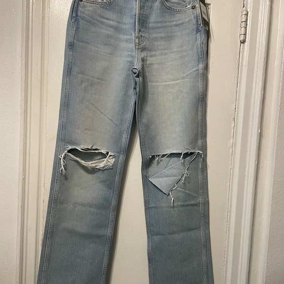 🤍 RE/DONE // 90s High Rise Loose • Breezy Indigo with Rips - Picture 7 of 15